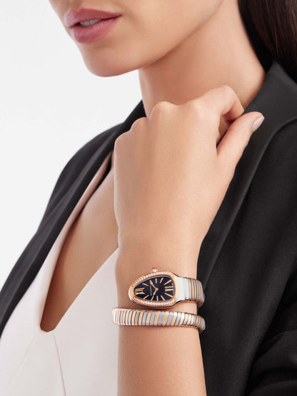 BVLGARI SERPENTI SILVER BLACK DIAMOND SERTIE