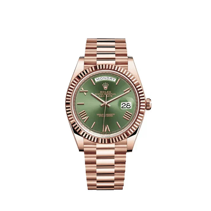 DayDate 40 Olive Rose Gold Pour Homme