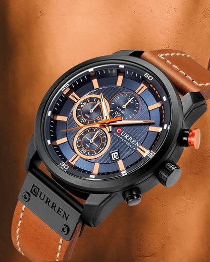Montre Chronographe Homme CURREN 8291 — Cuir Véritable