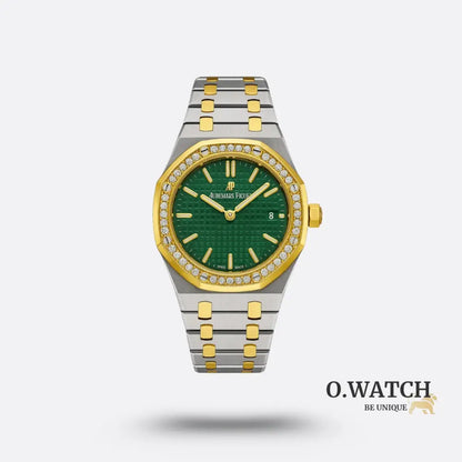 Audemars Piguet Royal Oak, Lunette Sertie de Diamants, Cadran Vert