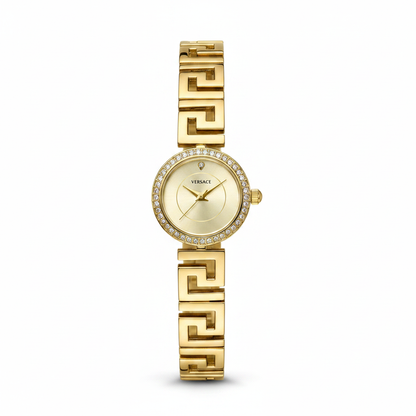 Greek Key Or - Fond Blanc