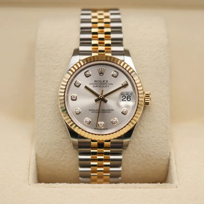 Datejust Two-tone fond argenté (chiffres en diamant) 36mm