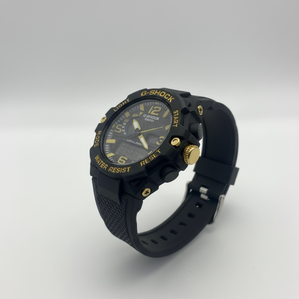 G-Shock noire or vue latérale