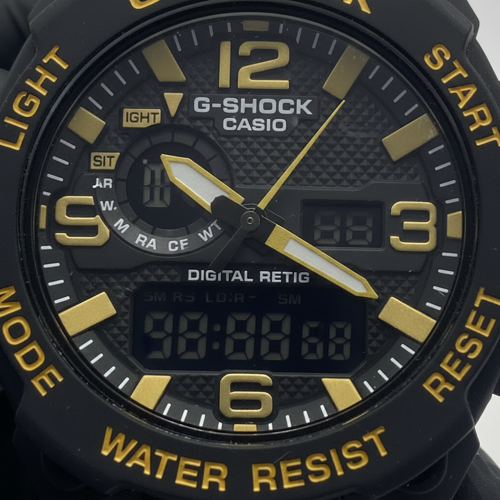 G-Shock noire or détail cadran