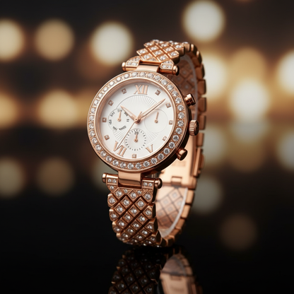 Montre GC Rose Gold sur surface noire